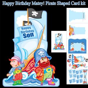 Happy Birthday Matey, Pirate Ship Shaped Card