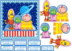 Alien Trio Children's Step by Step Birthday Sheet