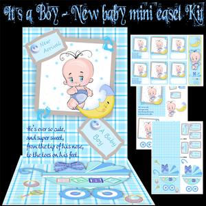 Baby Boy Mini Easel Card Kit
