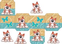 Husky Dog Birthday Gift Box