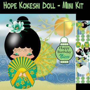 Hope Kokeshi Doll Mini Card Kit