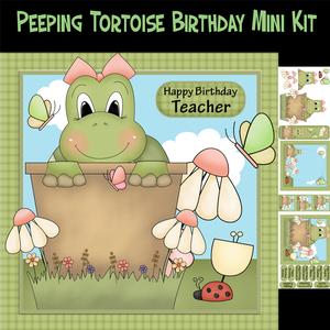 Peeping Tortoise Birthday Greeting Card Kit