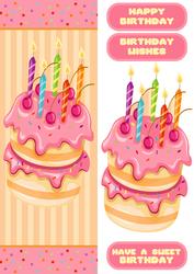 Birthday Cake and Candles Large Dl Card