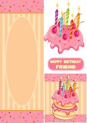 Birthday Cake and Candles Large Dl Insert