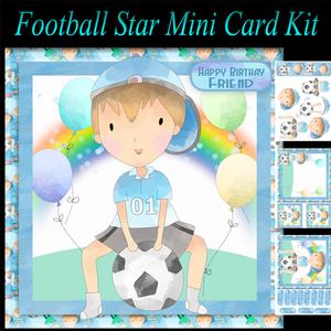 Football Star Watercolor, Mini Card Kit