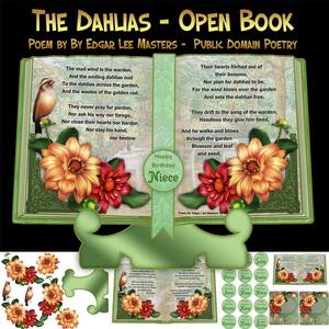 The Dahlias Mini Open Book Card Kit