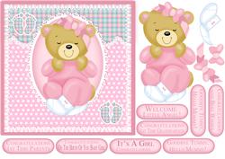 Baby Girl Single Sheet Quick Cute Card