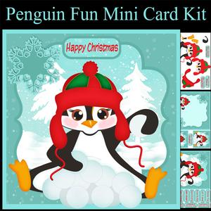 Penguin Fun Christmas Mini, Card Kit