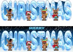 Reindeer Christmas Large Dl Quick Card