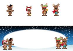 Reindeer Christmas Large Dl Quick Card Insert