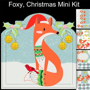 Foxy Christmas Mini Kit, Greeting Card