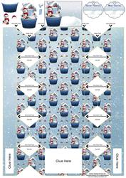 Snowman Cupcake, Cracker Shaped Gift Box