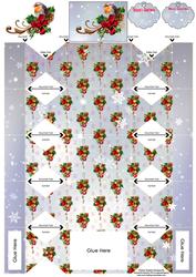 Robin, Christmas Cracker Shaped Gift Box