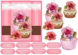 Birthday Cupcake Quick Card with Roses
