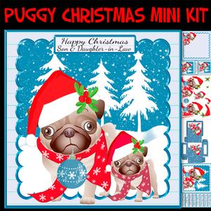 Puggy Christmas Mini Kit with Pug Dog and Puppy