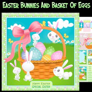 Easter Bunnies with Basket of Eggs Mini Kit