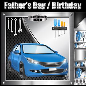 Blue Car Male Birthday or Fathers Day
