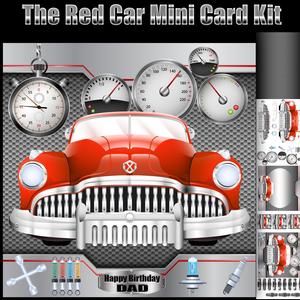 Red Car Mini Greeting Card Kit