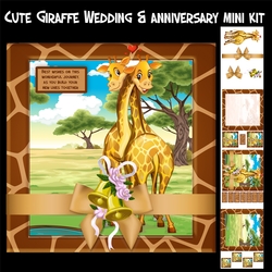 cup792127_1446 - Cute Giraffe Wedding Or Anniversary Mini Card Kit