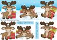 Large Dl Christmas Moose Quick Card