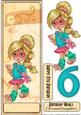 6th Birthday Cute Little Blonde Girl Large Dl Quick Card