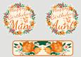 Two Floral Wreath Sentiments and Bookmark