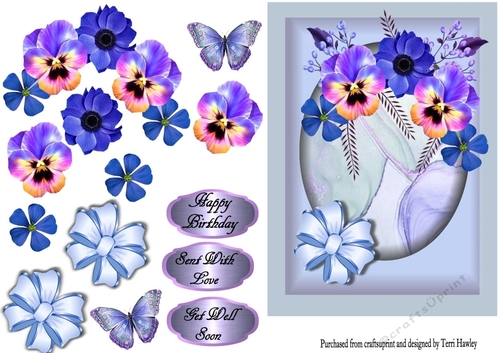pretty blue flowers and bows