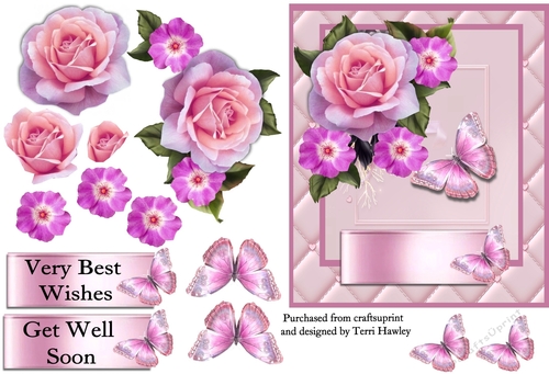 get well pink rose