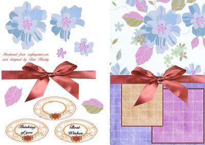 Flowers and Bows Brown