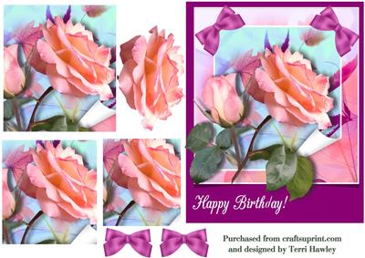 Happy Birthday Rose on Maroon