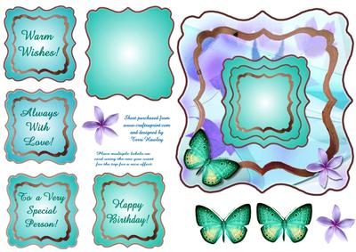 Turquoise Butterfly Greetings