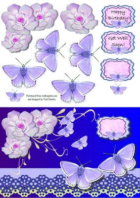 Get Well Butterfly Blue