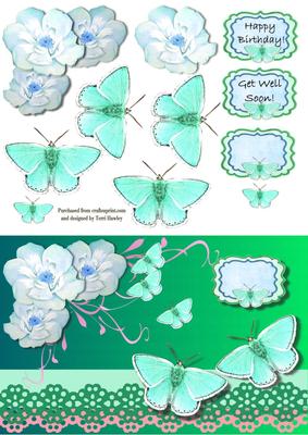 Get Well Butterfly Green