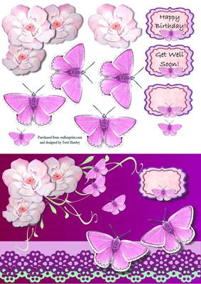 Get Well Butterfly Purple