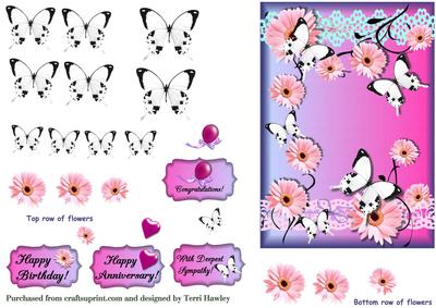 Butterflies and Daisies Greetings