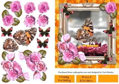 Butterfly and Roses