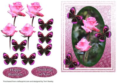 2 Roses 3 Butterflies