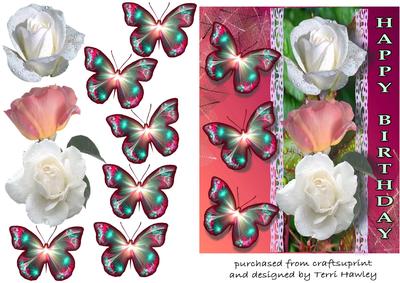 Birthday Roses and Butterflies
