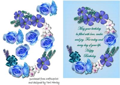 Birthday Flowers Blue