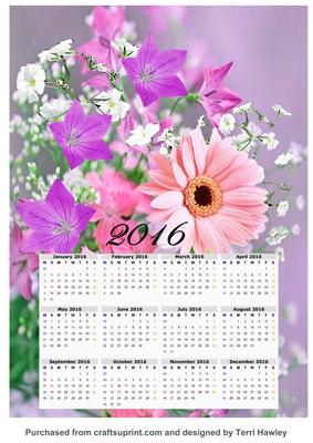 Calendar Mixed Flowers