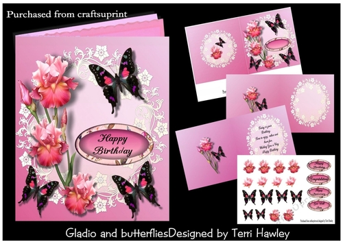 gladioli and butterflies
