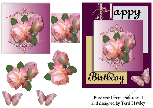 happy birthday pink rose