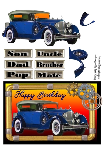male blue car