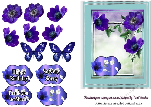 blue anemones greeting s