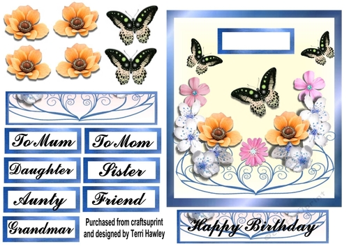 ladies card blue