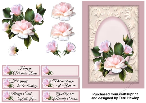 many greetings with pink roses