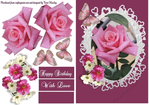 with love pink rose