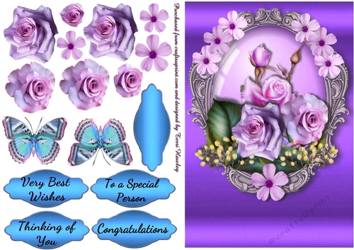 thinking of you with purple roses