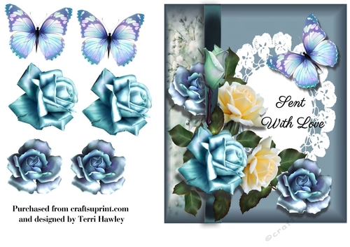 Sent with love with blue rose