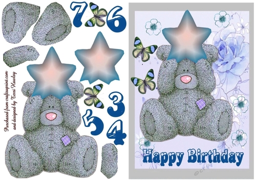 teddy bear birthday blue